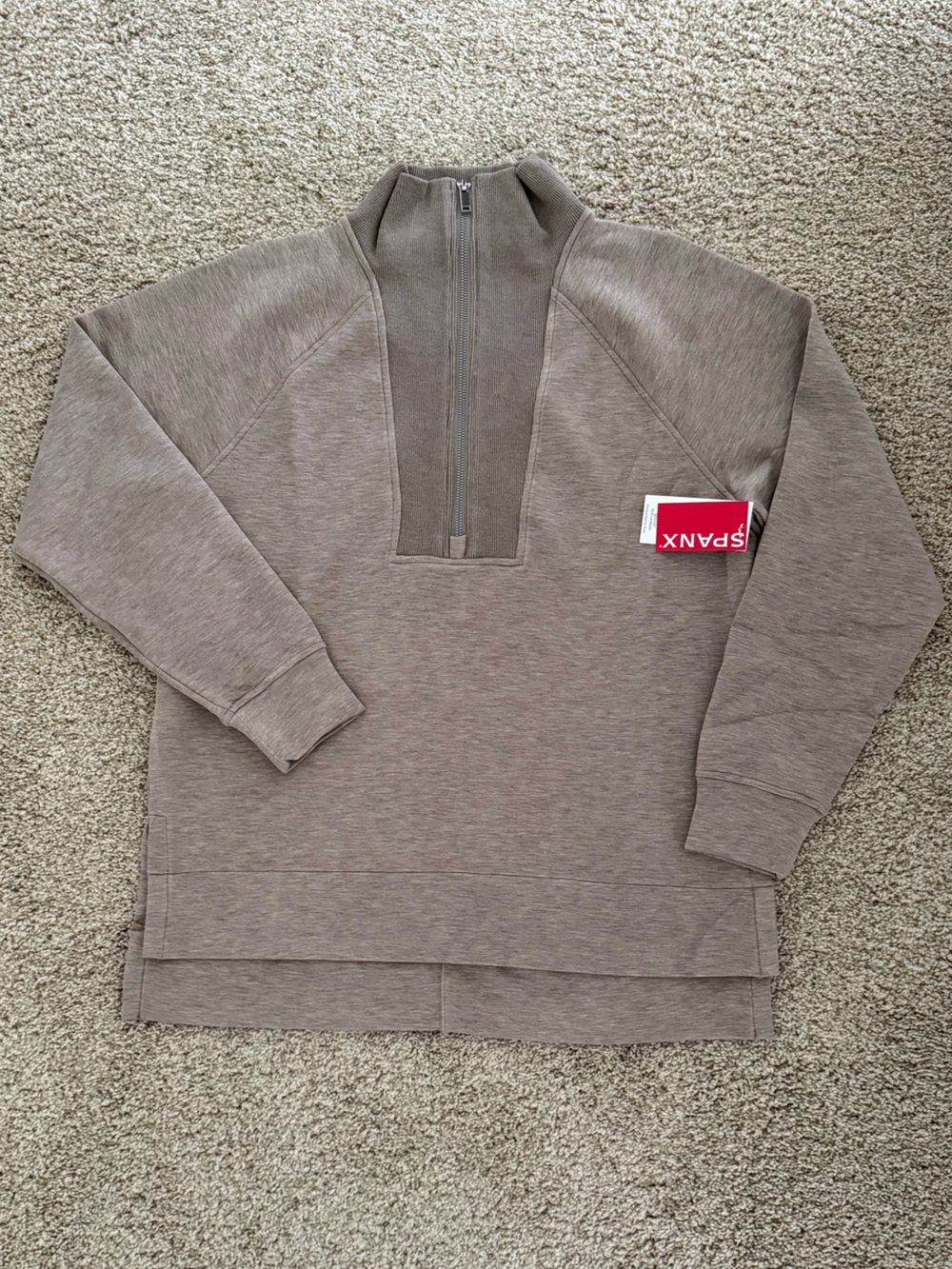 NWT Spanx Air Essentials Brushed Half Zip Sweatshirt Size M